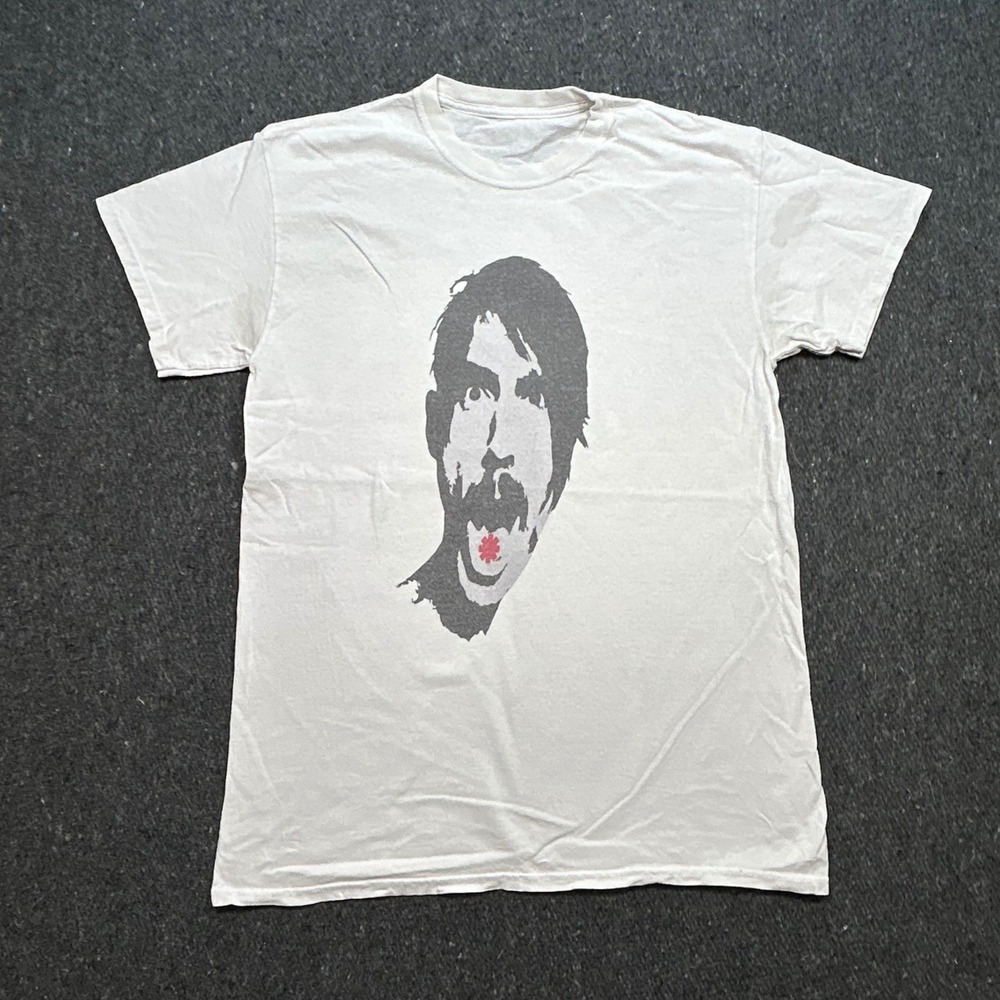 Red Hot Chili Peppers Anthony Kiedis TShirt Sz M Mens White Grunge Rock Band Tee